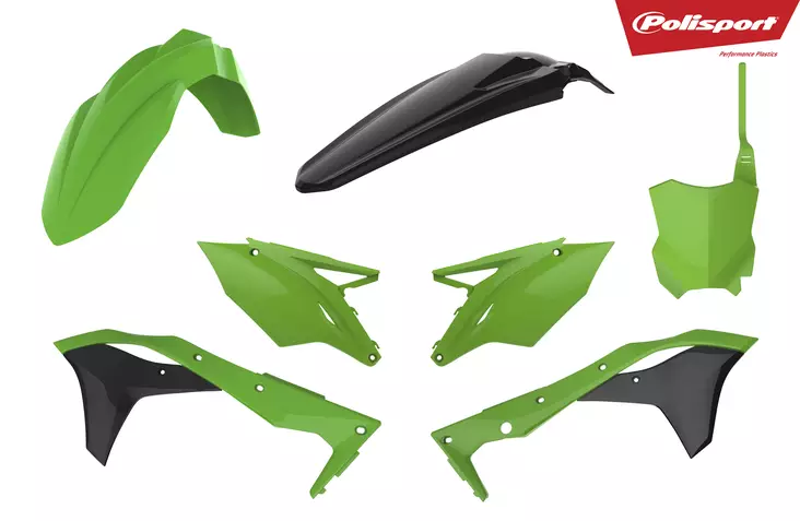 Katesarja Kawasaki KX450F 16-18 green/black Polisport - Motocrosspyörien katesarjat - 5604415094897 - 2