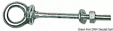Keulasilmukka RST 8x100mm - Veneen kiinnitysrenkaat ja koukut - 8033137025747 - 1