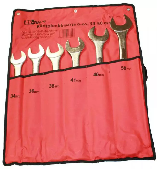 Kiintolenkkisarja 34-50mm 6-osainen - Kiintolenkkiavaimet ja räikkälenkit - 6430013068027 - 1