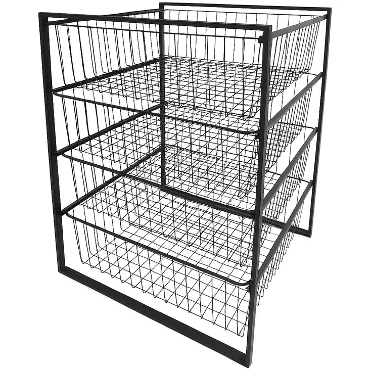 Korihylly musta 4 korilla - Vaatteiden huolto ja säilytys - 6438168117317 - 1