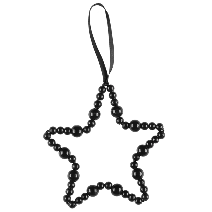 Oksakoriste tähti wooden 15 cm musta - Kuusenkoristeet - 6410416283487 - 1