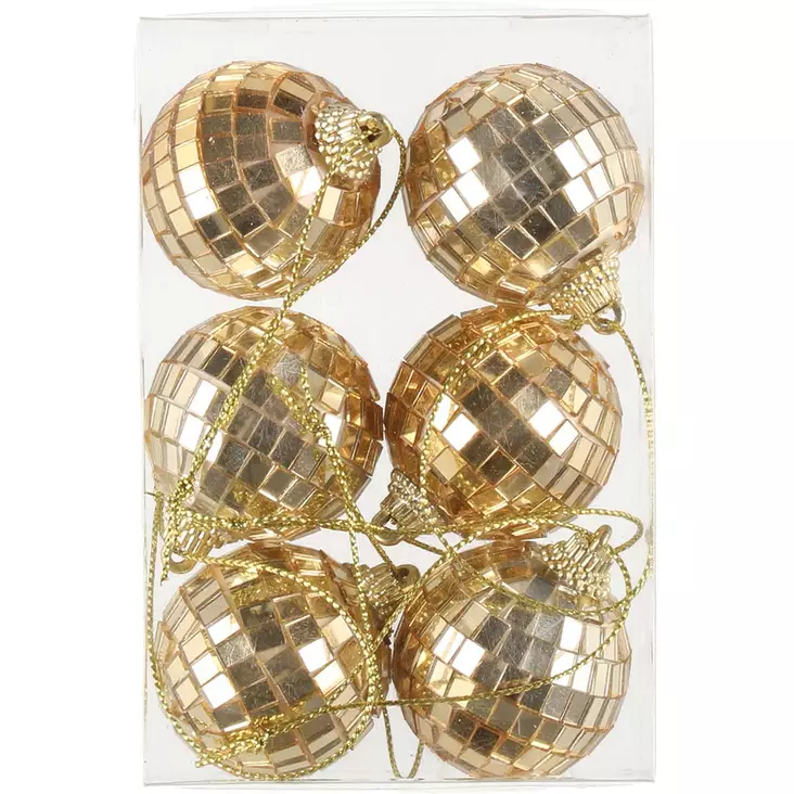 Kuusenpallo disco kulta 4 cm - Kuusenkoristeet - 6410416513287 - 1