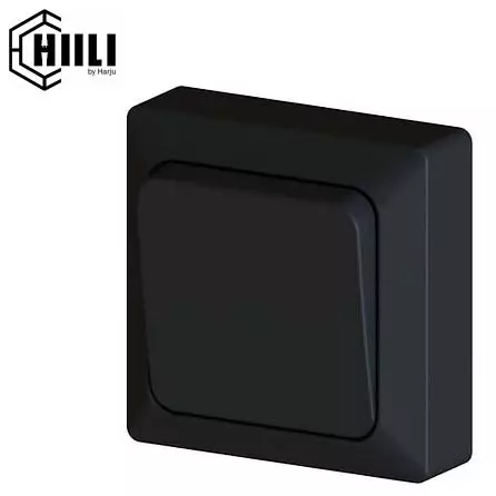 Harjun Hiili-sarjan kytkin 1/6 kuiviin tiloihin on väriltään mattamusta - Sähkökytkimet ja himmentimet - 6438140197177 - 1