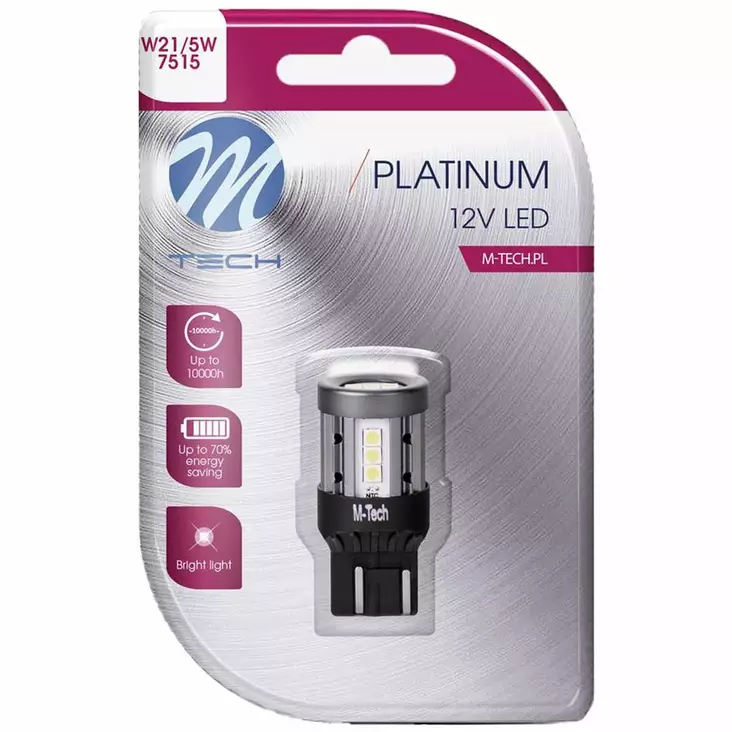 M tech platinum led poltin w21 5w 7515 - LED-polttimot ja LED-sarjat - 5901508557377 - 1