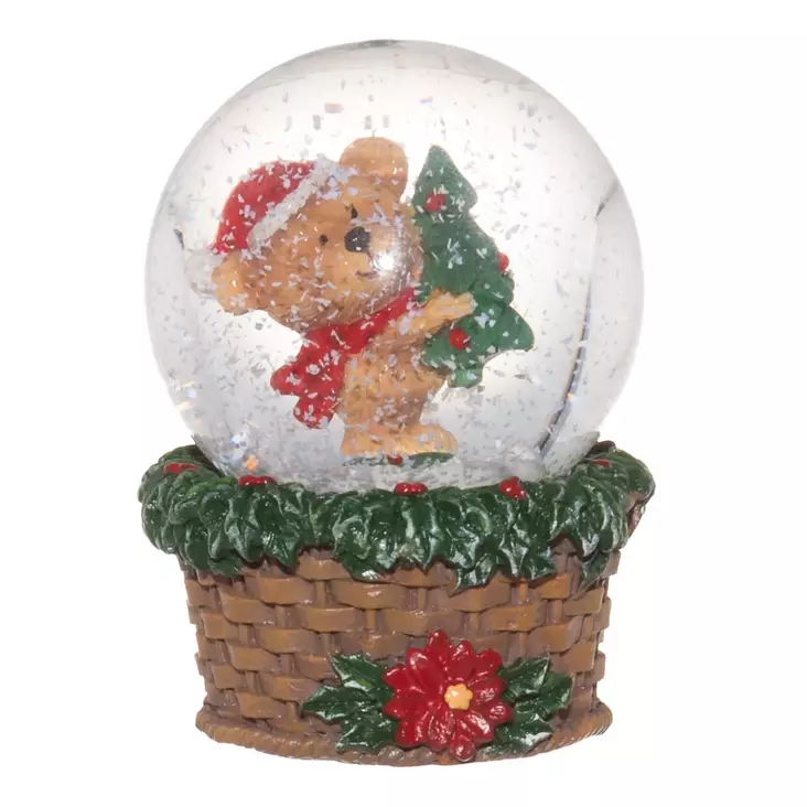 Lumisadepallo 45 mm nalle - Joulukoristeet - 6410416273457 - 1