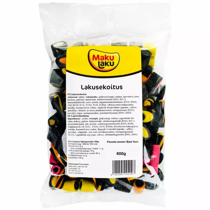 Makulaku lakritsisekoitus 600 g - Karkkipussit - 6420295004097 - 1