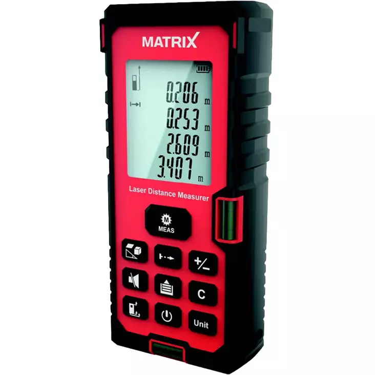 Matrix etäisyysmittari 50 m etäisyyksien mittaukseen - Rakennemittarit ja kosteusmittarit - 6418536034187 - 1