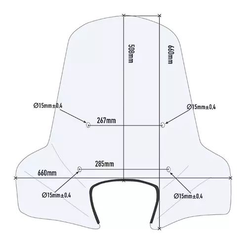 Moottoripyörän tuulisuoja Givi 50,8 x 66cm - Moottoripyörän tuulisuojat ja visiirit - 8019606096067 - 2