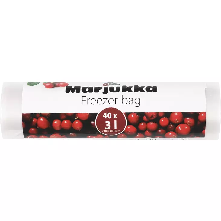 Marjukka pakastepussi 3 litraa 40 kpl rulla - Pakasterasiat ja pakastepussit - 6410416352107 - 1