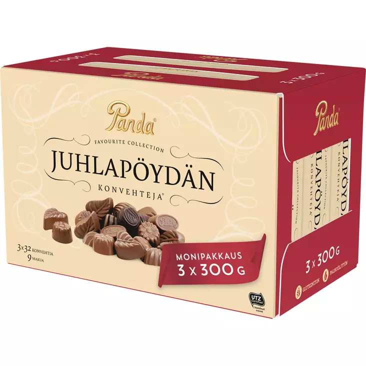 Panda juhlapöydän konvehteja 3x300 g - Suklaalevyt ja konvehdit - 6412500011907 - 1