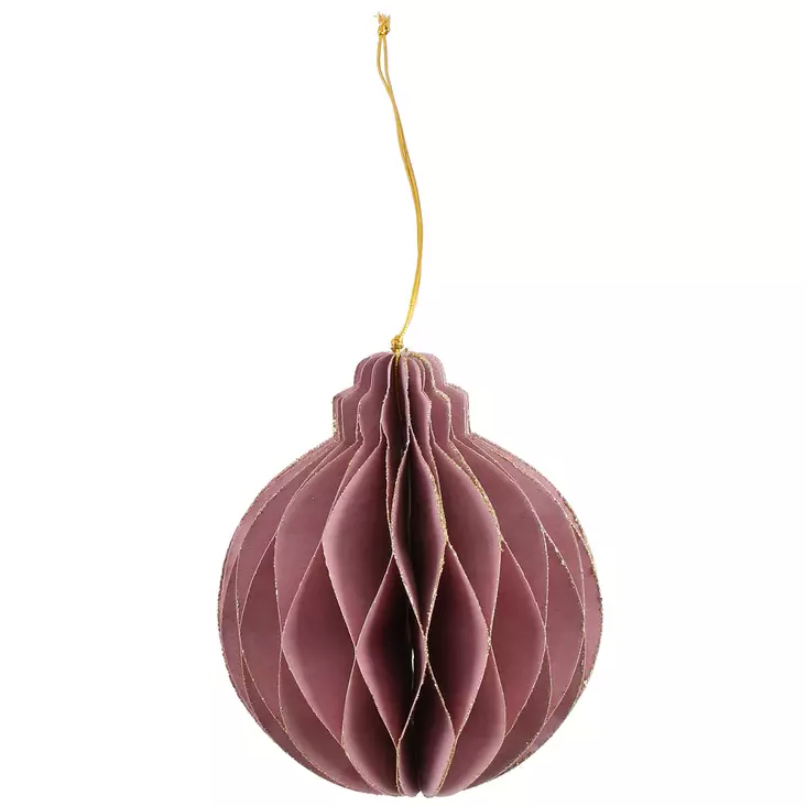 Paperipallo 10 cm vanha roosa 3 kpl - Kuusenkoristeet - 6410416105697 - 1
