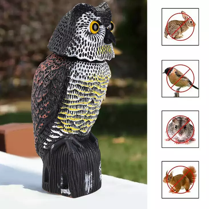 pelotinpöllö kääntyvä pää - Pulupiikit, pelotinnauhat ja pelottimet - 6438168074467 - 3