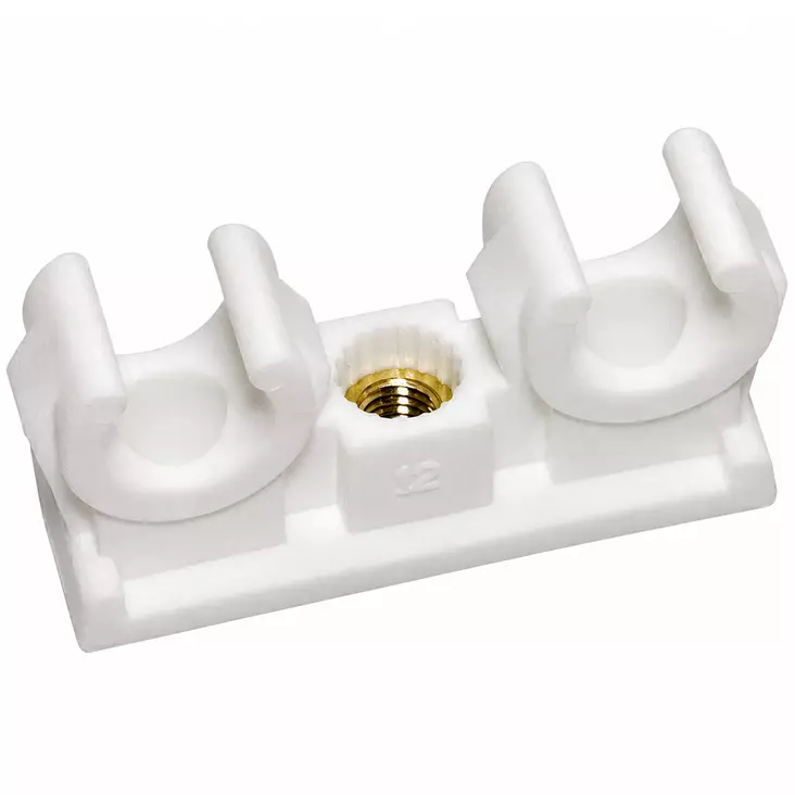 Putkipidin 2 x 15mm 2kpl valkoinen - Putkenpitimet ja putken asennuskiskot - 6413820751207 - 1