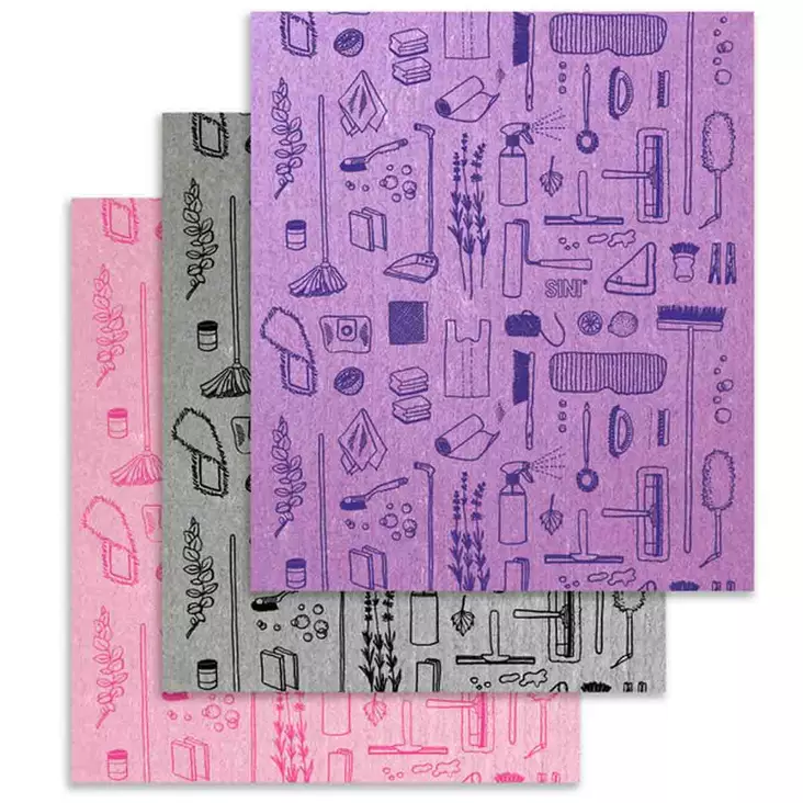 Sini kuiva sieniliina 3kpl pakkaus - Puhdistusliinat ja pesusienet - 6423800034787 - 1