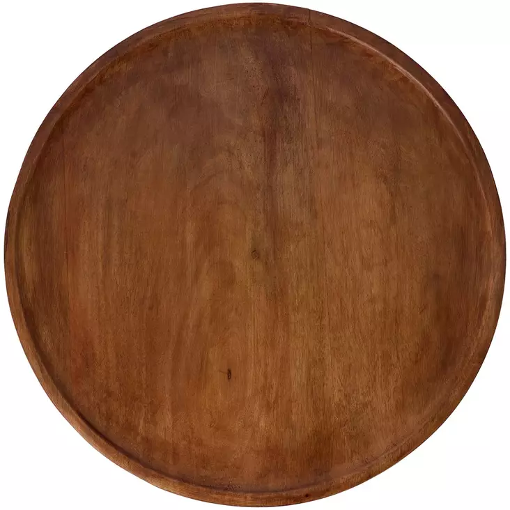 Pyöreä puinen tarjotin 38 cm pähkinä - Tarjoilukulhot ja tarjoiluastiat - 8721037535557 - 1
