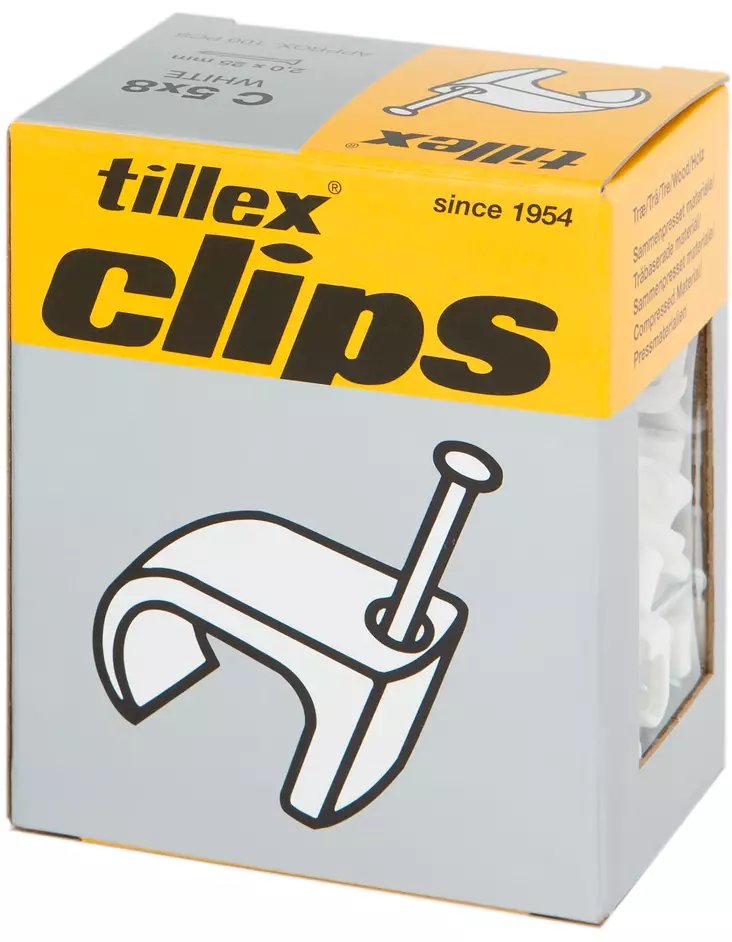 Tillex naulakiinnike C4-6 1,2x20 100kpl - Johdonsuojat ja johdon kiinnitystarvike - 5701925101807 - 2