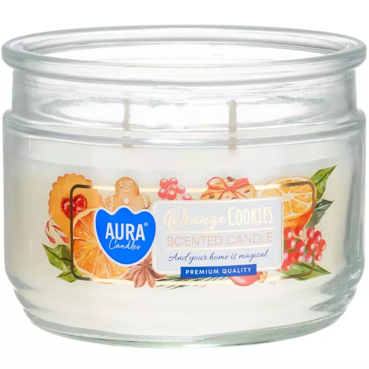 Aura tuoksukynttilä 2 sydämellä orange cookies - Tuoksukynttilät - 5906927057927 - 1