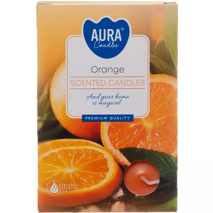 Tuoksulämpökynttilä orange 6 kpl - Tuoksukynttilät - 5906927015637 - 1