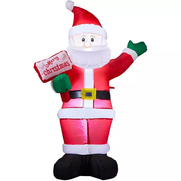 Ilmatäytteinen joulupukki joulukoriste led valolla - Valokoristeet - 8720573673457 - 1