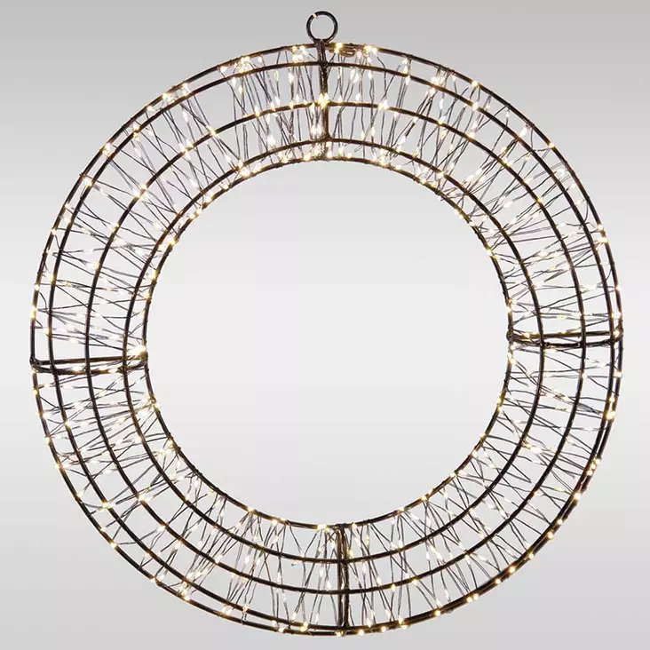 Valokranssi 38 cm 480 lämpimän valkoisella led valolla - Valokoristeet - 8721461179907 - 1