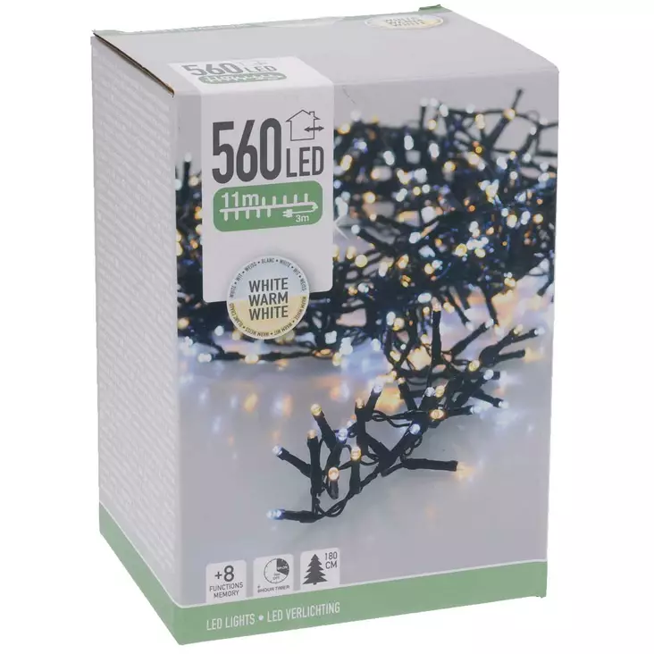 Micro cluster led valosarja lämmin ja kirkasvalkoisilla ledeilä - Valosarjat ja valonauhat - 8720573812627 - 1