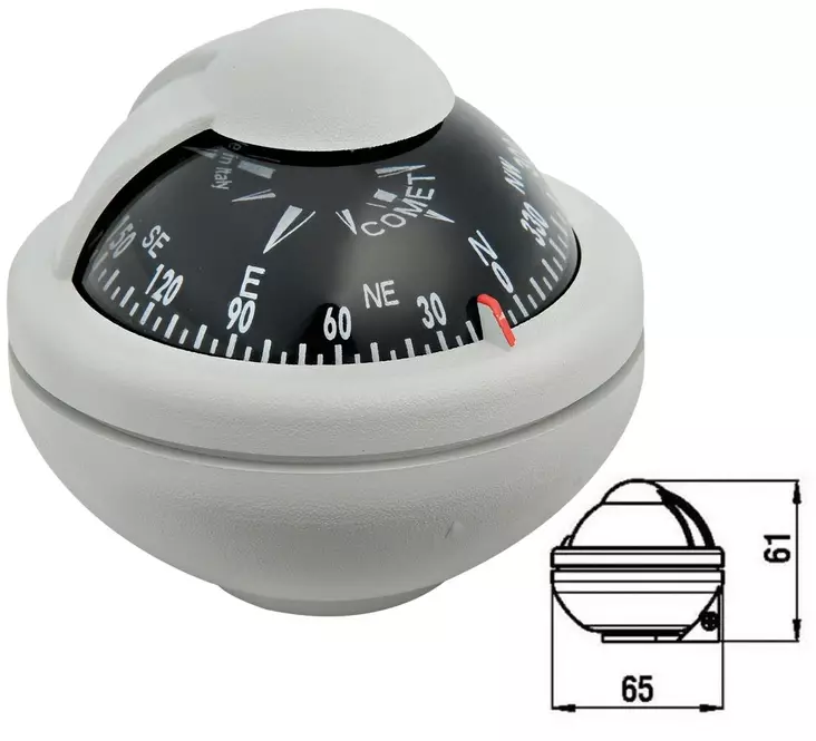 Riviera kompassi vaalean harmaa - Plotterien, luotaimien ja VHF tarvikkeet - 6438235048377 - 1