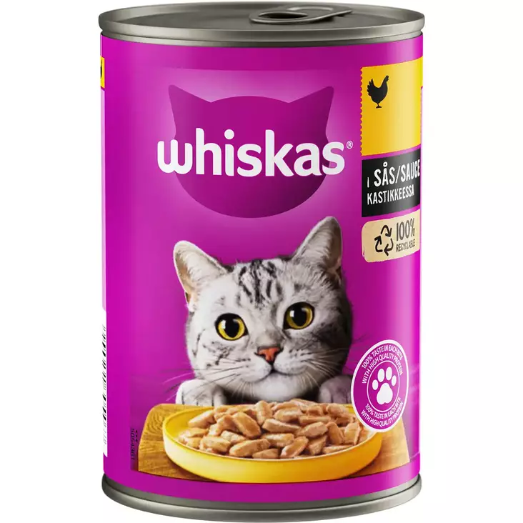 Whiskas kana kastikkeessa 400g tölkki - Kissan märkäruoka - 5900951305467 - 1