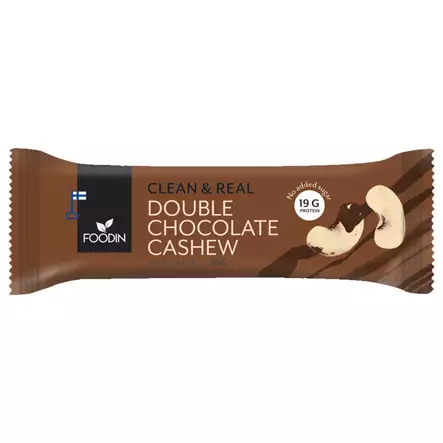 Foodin Clean & Real Double Chocolate Cashew 55 g - Proteiinipatukat - 6430048233018 - 2