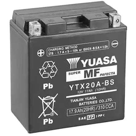 Yuasa ytx20a bs 12v 17,9ah huoltovapaa akku - Pienkoneakut 10-30Ah - 5050694039478 - 1