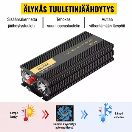Invertteri siniaalto 2500w vevor - Auton invertterit - 6438471351958 - 2