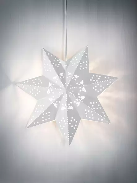 Koristetähti Leena led 30cm valkoinen - Paperitähdet ja metallitähdet - 6435200213198 - 1