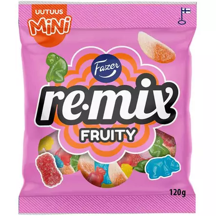 Remix mini fruity hedelmäkarkkipussi 120 g - Karkkipussit - 6416453049918 - 1