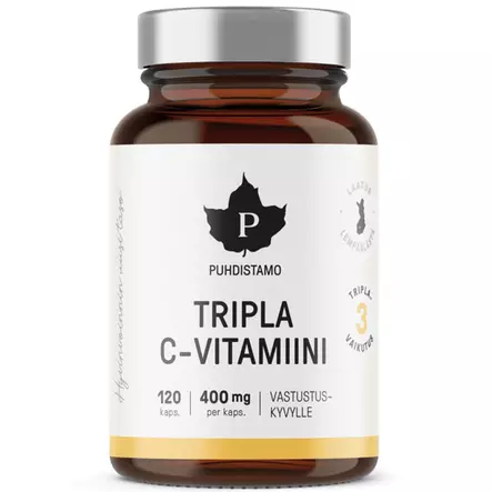 Puhdistamo tripla c vitamiini 120 kapselia - Vitamiinit ja jauheet - 6430039222908 - 1