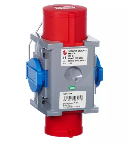 Voimavirta-adapteri 16A + 2xSchuko IP44 - 400V pistorasiat ja pistokkeet - 6438152085448 - 1