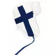Neulottu karvahattu suomen lippu kuosilla - Päähineet - 6418536042168 - 1