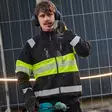 Neonkeltainen musta työtakki vetoketjutaskuilla -  -  - 4