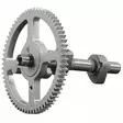 Hopeanharmaa briggs & stratton nokka akseli, jossa on suuri hammasratas ja koneistettu akseli - Ruohonleikkurin teräakselit ja istukat - 0047282774328 - 1