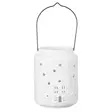 Valkoinen keraaminen talvilyhty 18 cm - Lyhdyt - 6410416505398 - 1