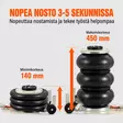 Nopea paineilmatunkki auton ja kuorma auton nostamiseen - Hallitunkit, pullotunkit ja autopukit - 6438471355598 - 4