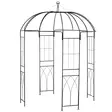Metallinen pergola 211 cm musta teräsrunko - Paviljongit ja pergolat - 6410416539188 - 1