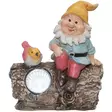 Aurinkokennotonttu kannolla ulos - Puutarhapatsaat - 6410416463438 - 1