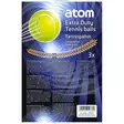 Atom sport tennispallo extra duty 3kpl pakkaus etiketti lähikuvassa - Pihapelit ja kesäpelit - 6410416543758 - 2
