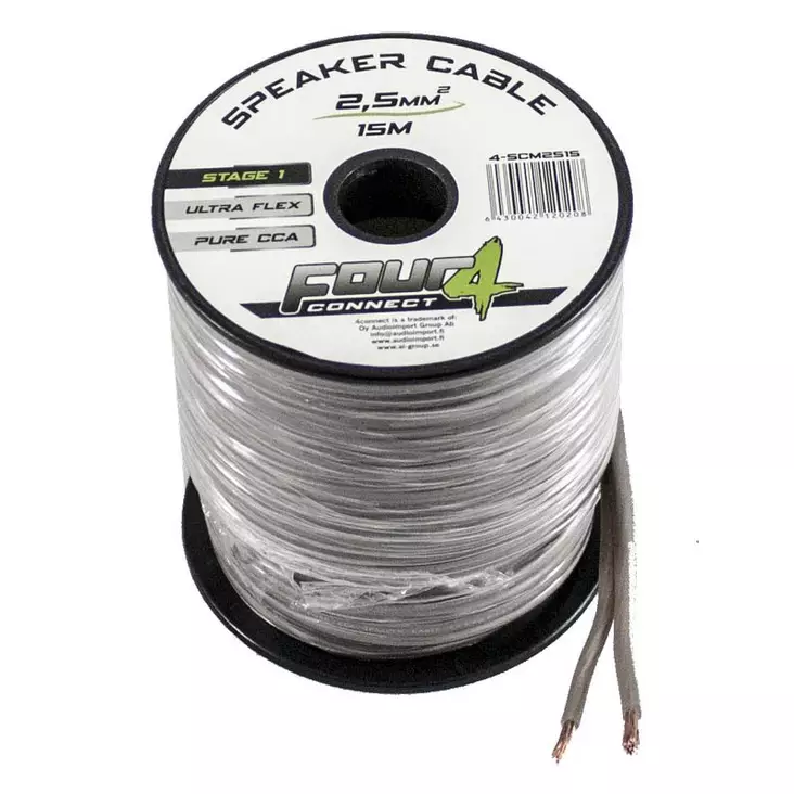 Four connect 4 scm2515 minikela 2x2,5mm2, 15m=20 - Kaiutinjohdot ja virtakaapelit - 6430042120208 - 1