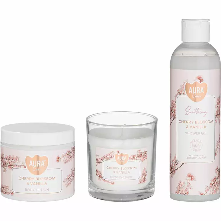 Cherry blossom vanilla vartalonhoitosetti lahjaksi - Ihonhoito ja urheiluvoiteet - 5906927067308 - 1