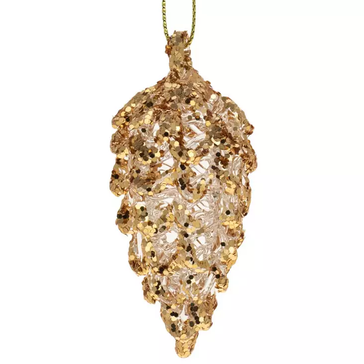 Lasikäpy 6cm kupari kimalle - Kuusenkoristeet - 6412740135548 - 1