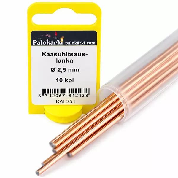 Kaasuhitsauslanka 2,5mm 10kpl palokärki - Tig-hitsauslangat ja kaasut - 8712067812138 - 1