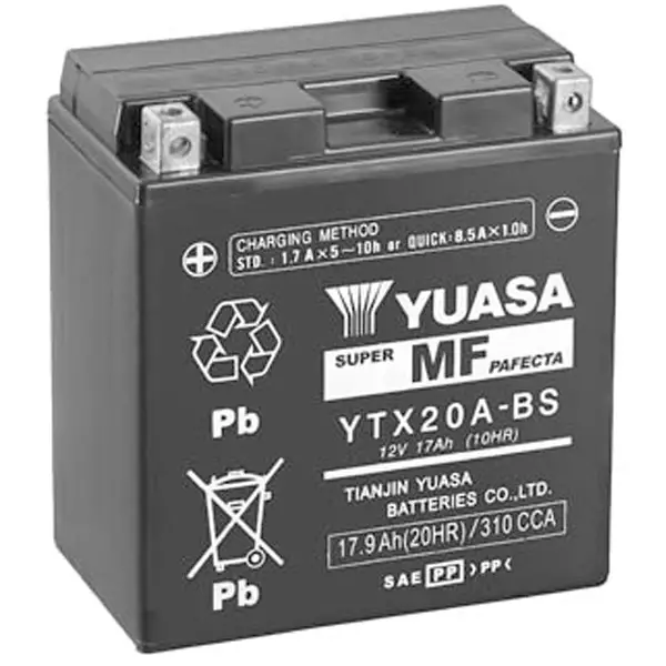Yuasa ytx20a bs 12v 17,9ah huoltovapaa akku - Pienkoneakut 10-30Ah - 5050694039478 - 1