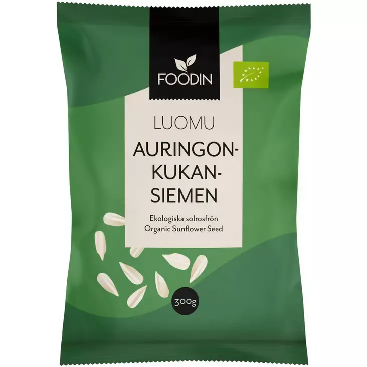 Foodin luomu auringonkukansiemen 300g - Pähkinät, siemenet ja levitteet - 6430048233568 - 1