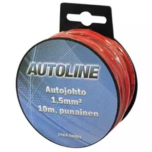 punainen autojohto 1,5 mm2 autoline - Kaiutinjohdot ja virtakaapelit - 6438255190018 - 1