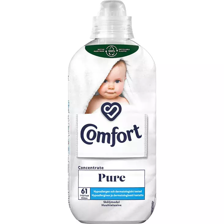 Comfort pure huuhteluainepullo 925 ml, hellävaraiseen pyykinhoitoon - Huuhteluaineet ja pyykkietikat - 8720181521478 - 1